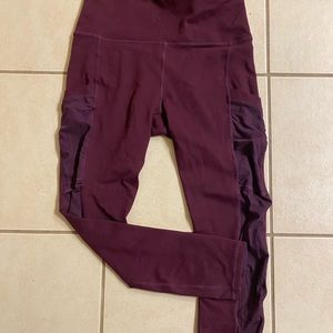 Fabletics Maroon Pocket Leggings